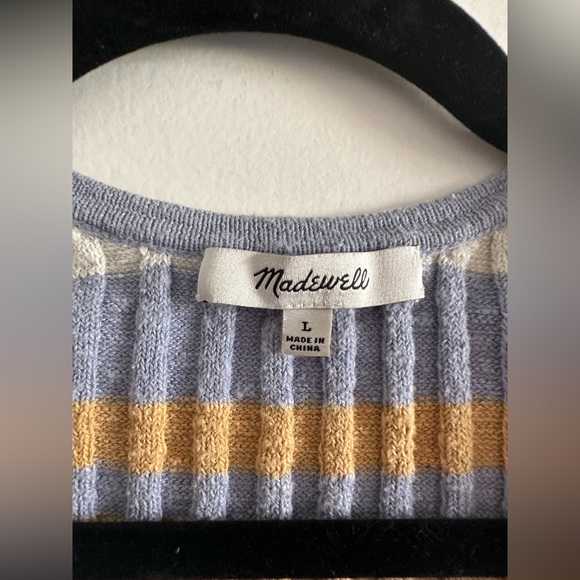 Madewell Glencrest Button Front Sweater Tee in Stripe Size Large EUC - Picture 11 of 11